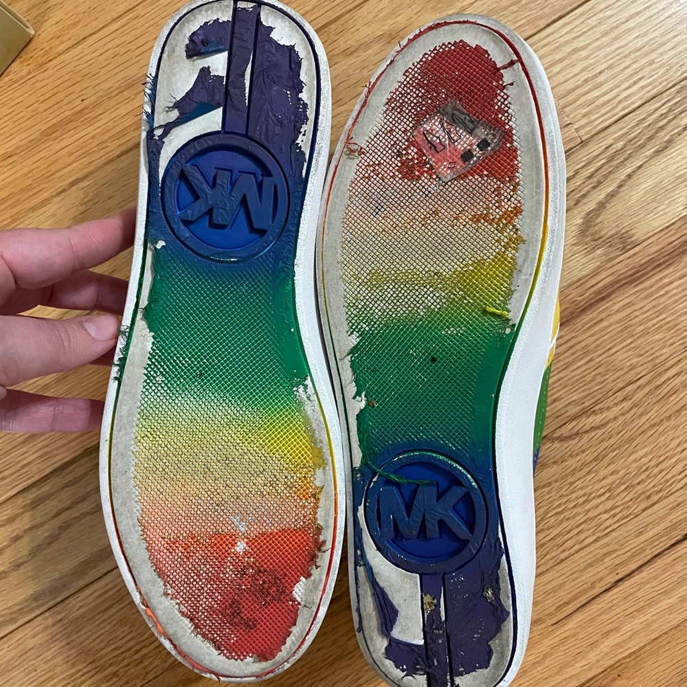 Michael Kors Dylan Slip on Rainbow Shoe w box - Picture 2 of 6